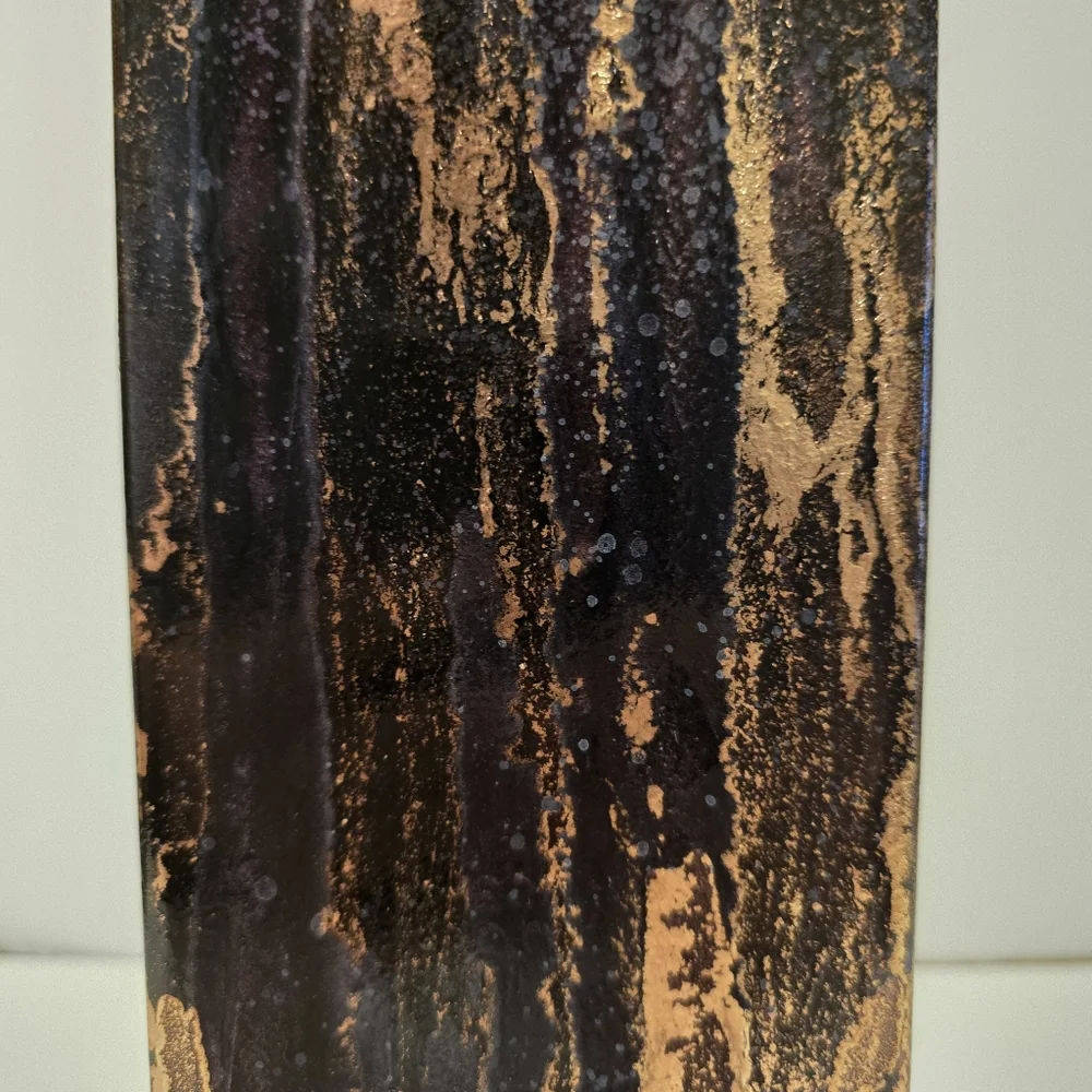 HANDCRAFTED Upcycled Glass Vase HANDPAINTED Tabletop Art Decor Table Artwork
